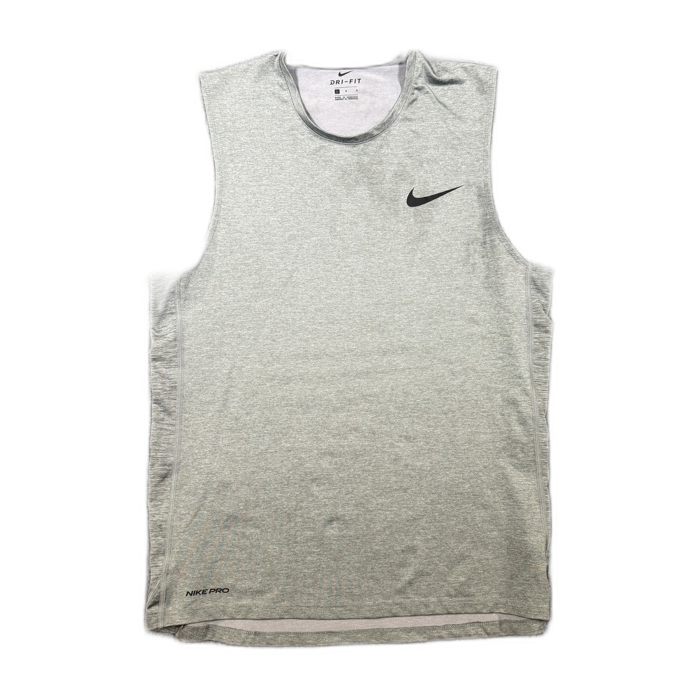 Nike Pro Dri-FIT Mens Large Heather Gray Sleeveless Muscle Tank Training Shirt